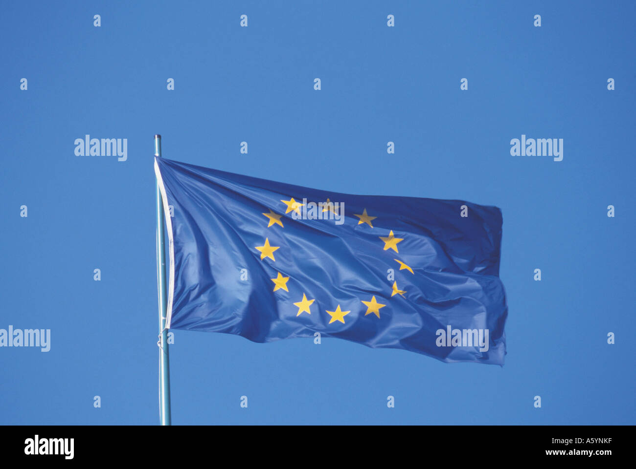 Close-up di bandiera dell'Unione europea Foto Stock