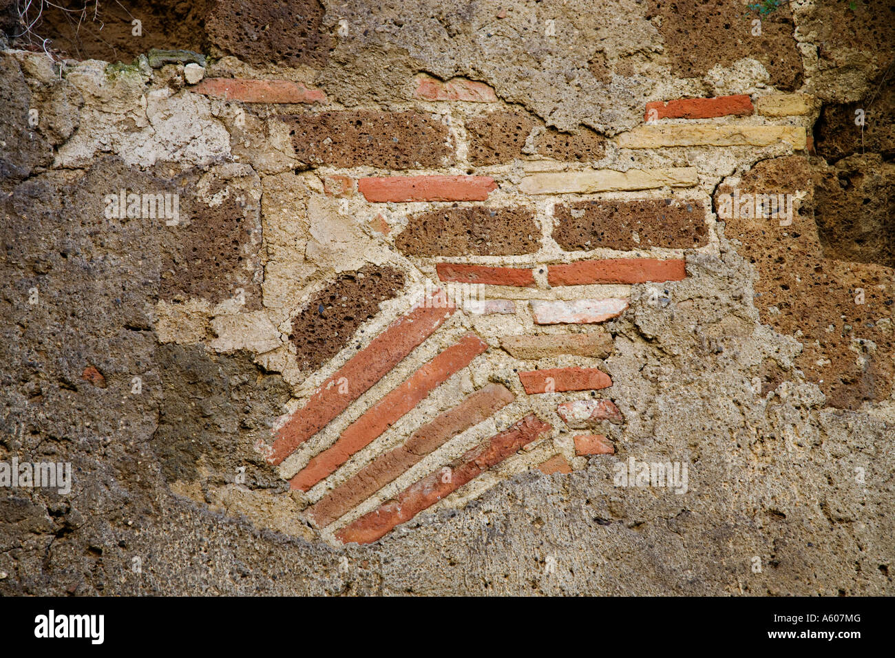 Rinascimento Italiano parete interna rovine closeup Foto Stock