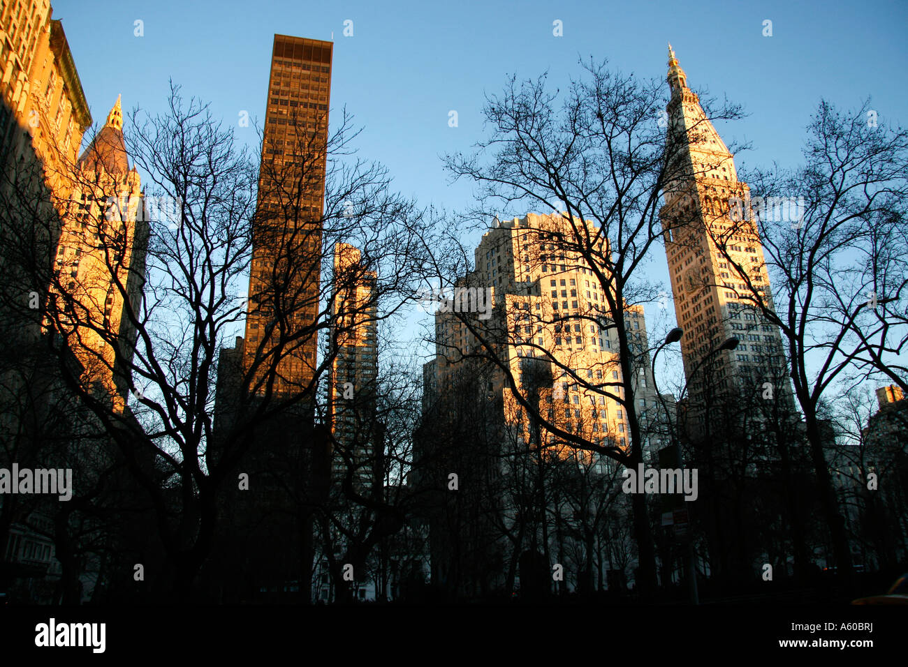 Union Square al crepuscolo, Broadway, Mahattan, New York, Stati Uniti d'America. Foto Stock