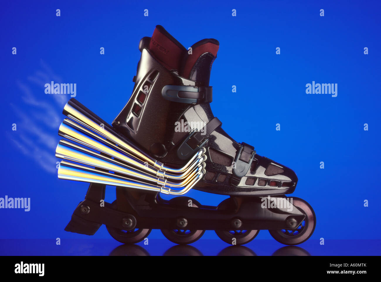 Nero Powered Rolla lame Foto Stock