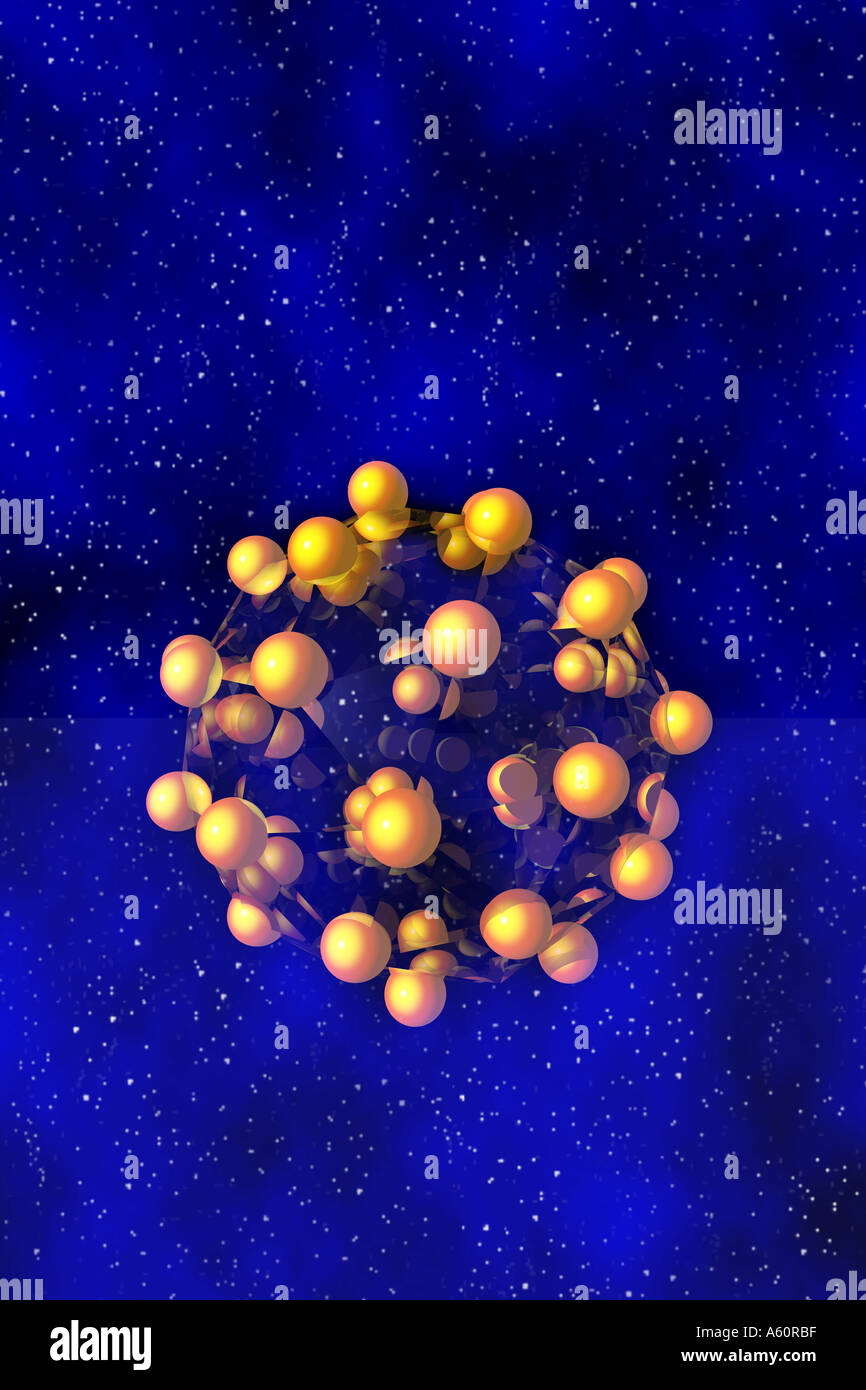 Artisti concetto di un carbonio buckyball Foto Stock