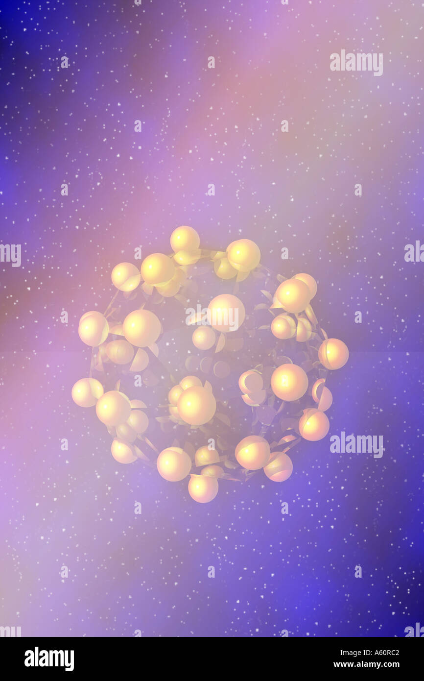 Artisti concetto di un carbonio buckyball Foto Stock