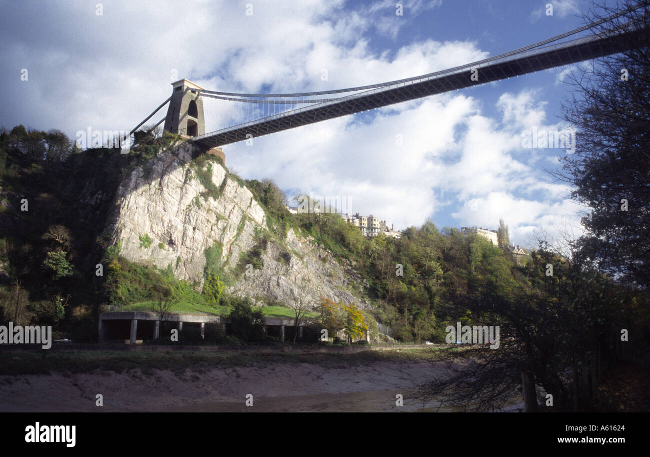 Clifton Suspension Bridge sopra la Gola di Avon, progettato da Isambard Kingdom Brunel, Bristol, Inghilterra Foto Stock