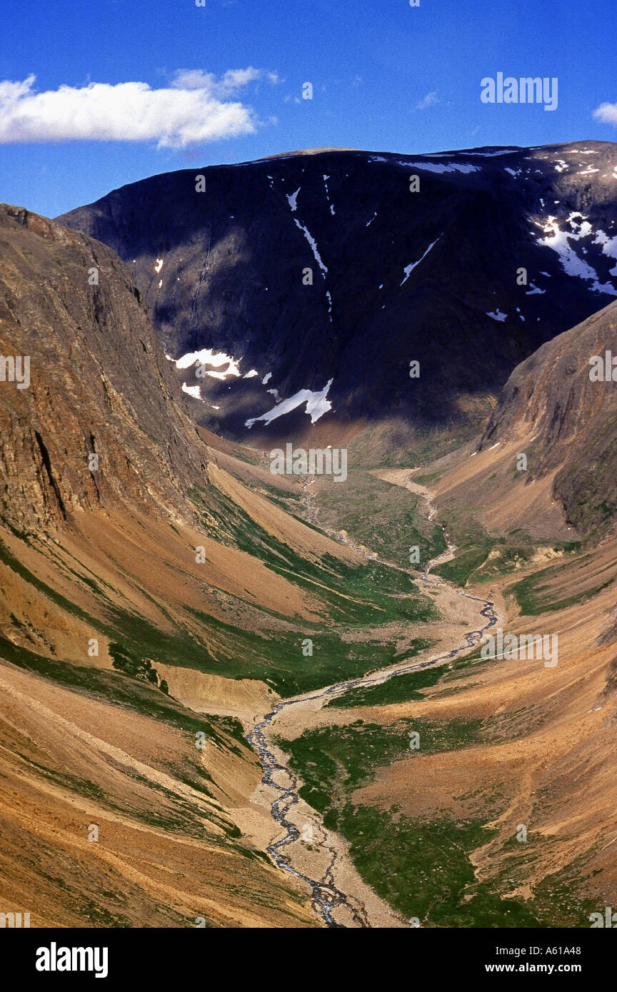 Palmer Canyon nel Labrador Nunavik Torngat Mountain Foto Stock