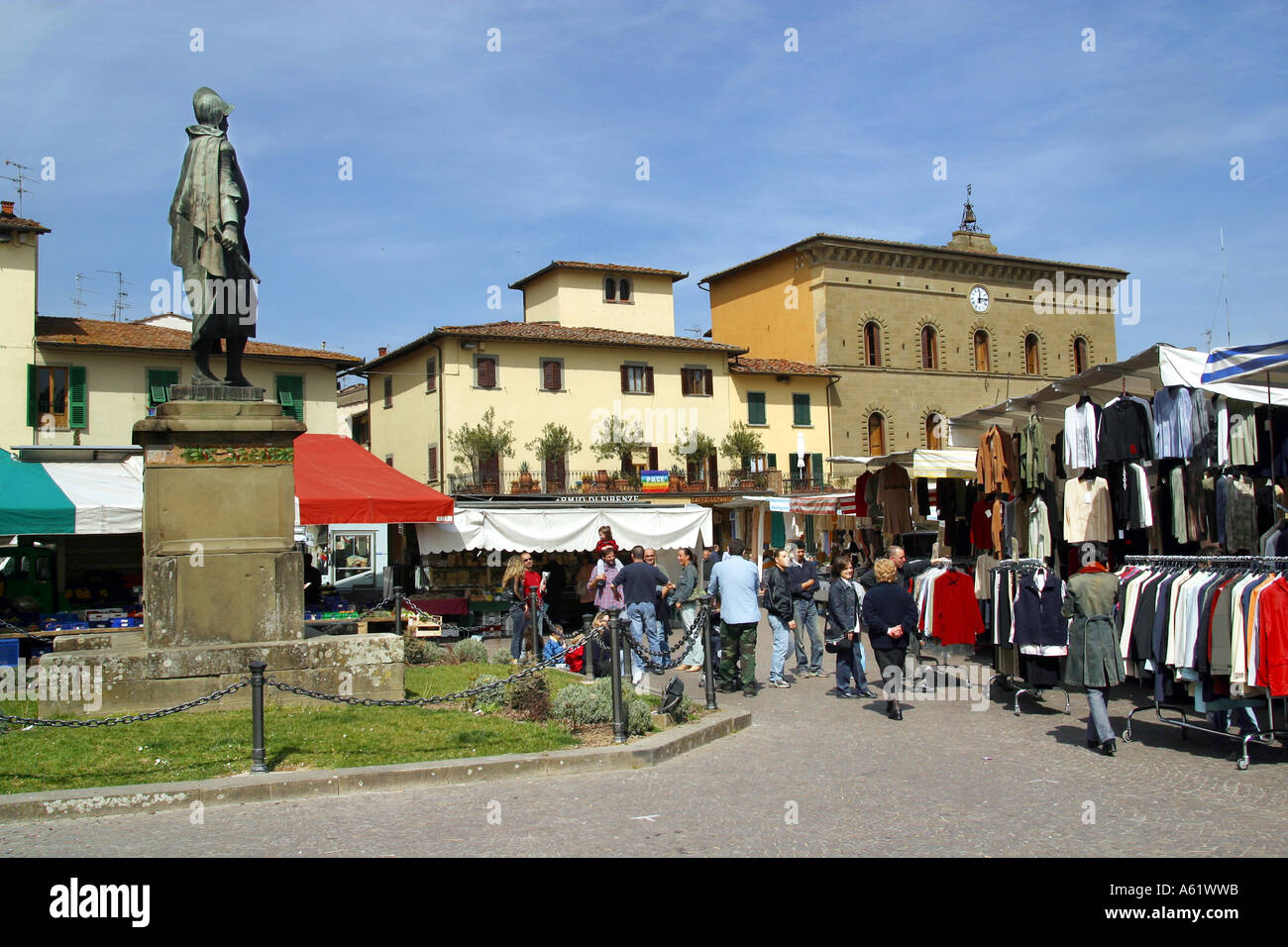 Giovanni da Verrazzano statua Greve in Chianti Toscana Italia Foto Stock
