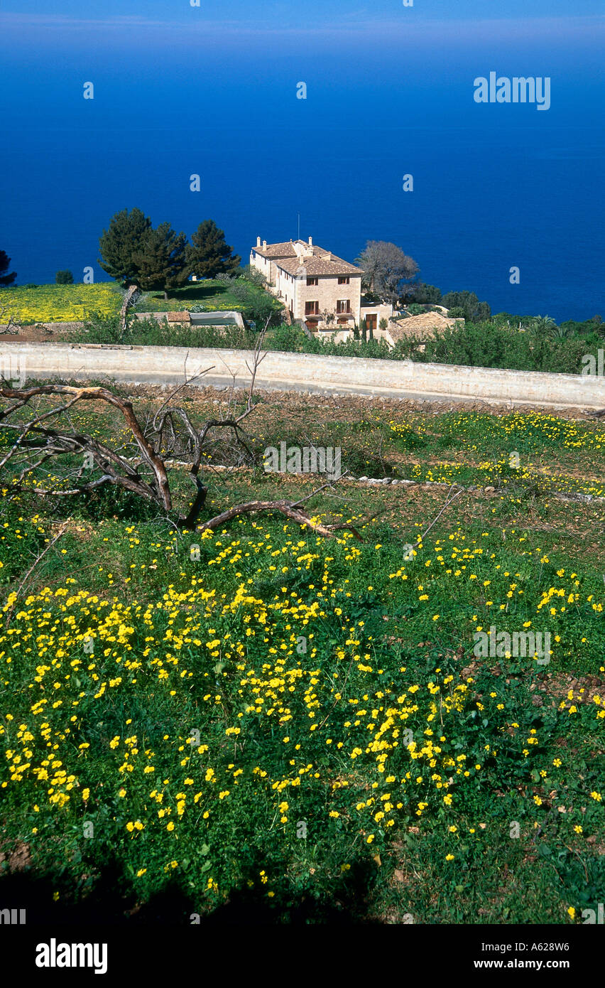 Angolo di alta vista di una casa sulla costa Foto Stock