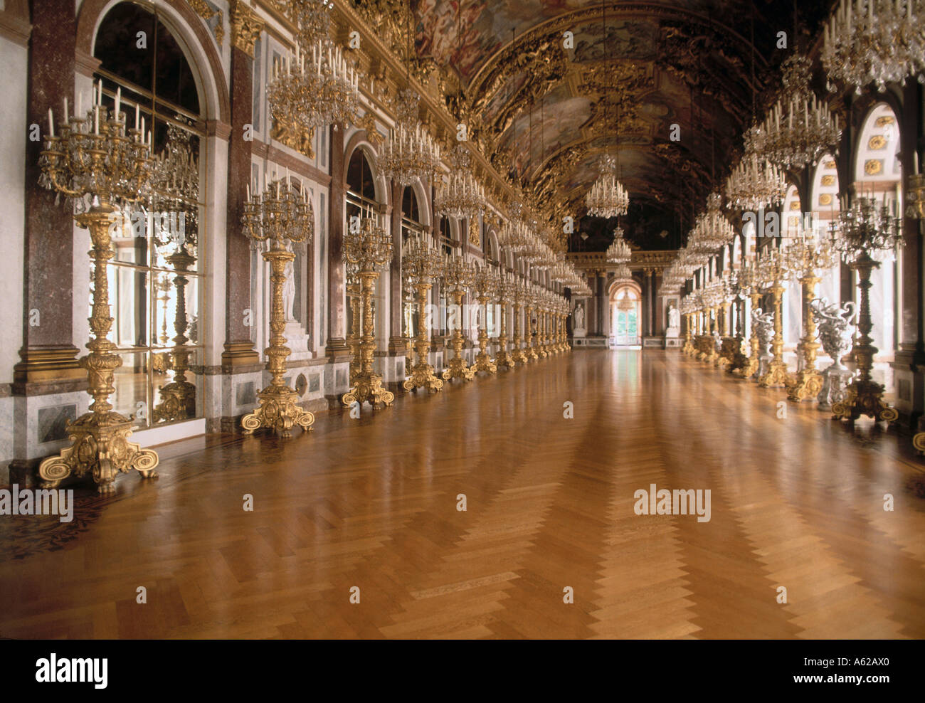 Gli interni del palazzo, il Palazzo Herrenchiemsee, Baviera, Germania Foto Stock