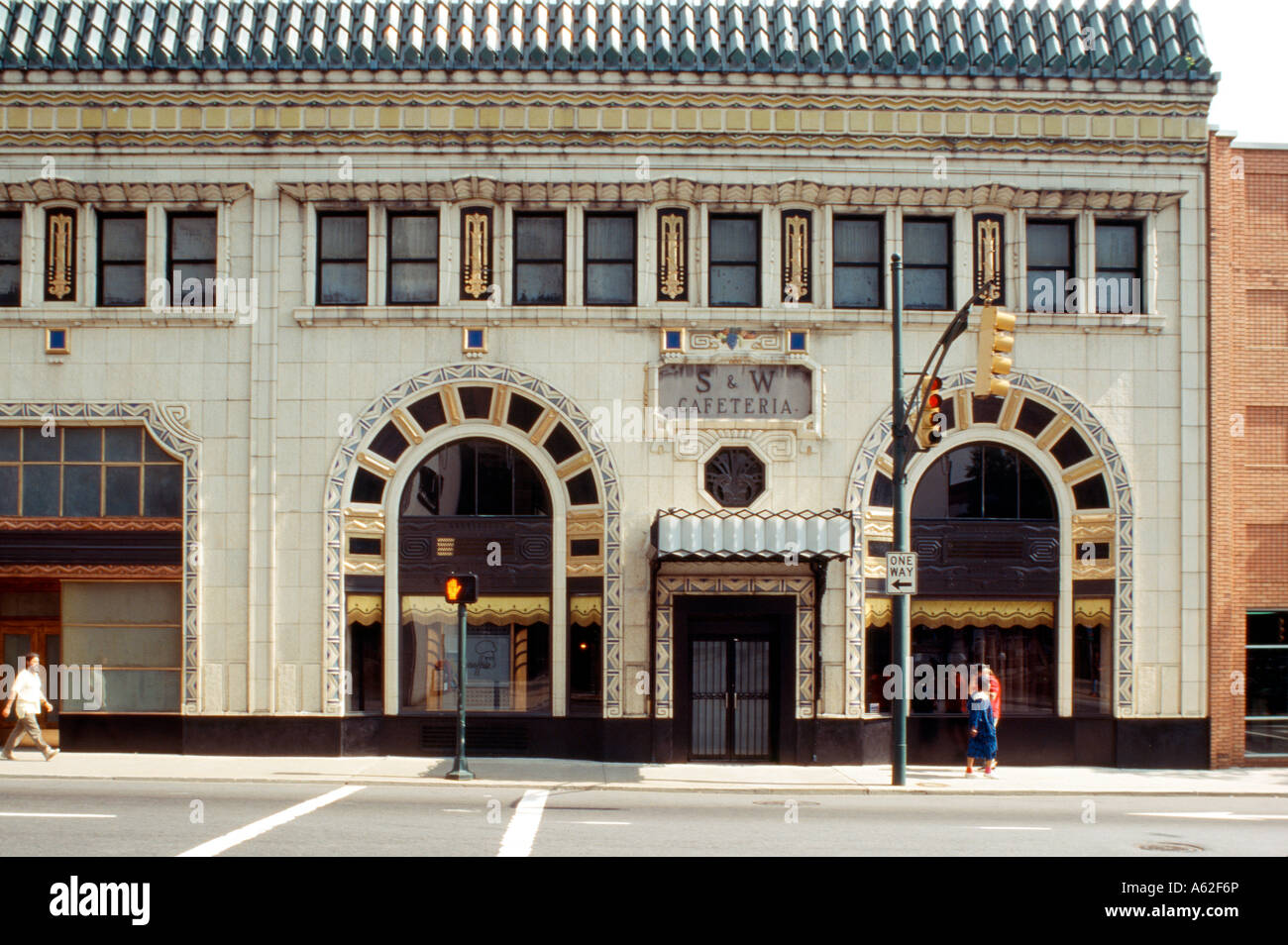 Asheville, S & W caff, Straßenfront Foto Stock