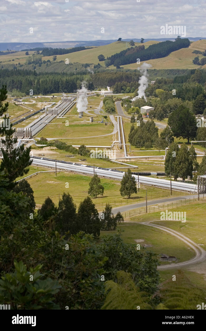 Wairakei Stazione Elettrica Geotermica vicino a Taupo Isola del nord della Nuova Zelanda Foto Stock