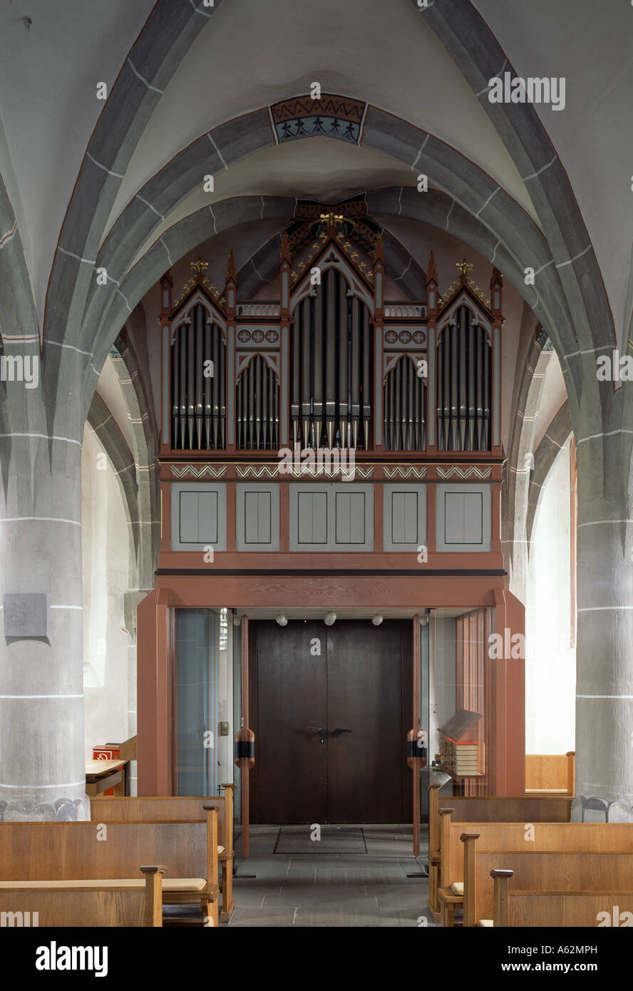 Püttlingen, Ortsteil Kölln, San Martino, Evangelische Chiesa Martinskirche, Orgel der Firma Stumm Foto Stock