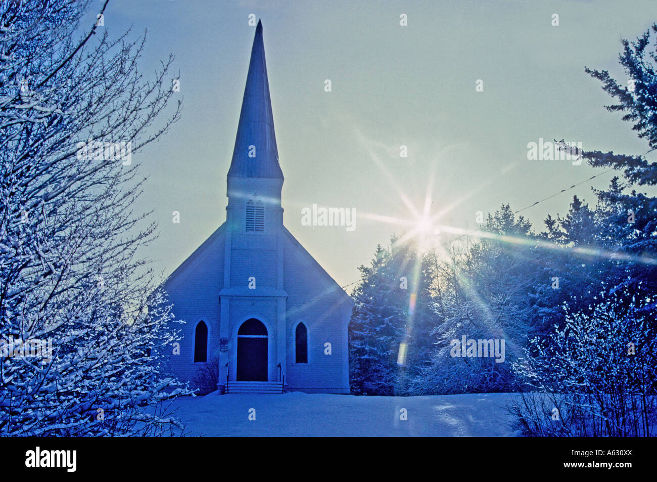 Vecchia chiesa anglicana a Waterford, New Brunswick, Canada. Foto Stock