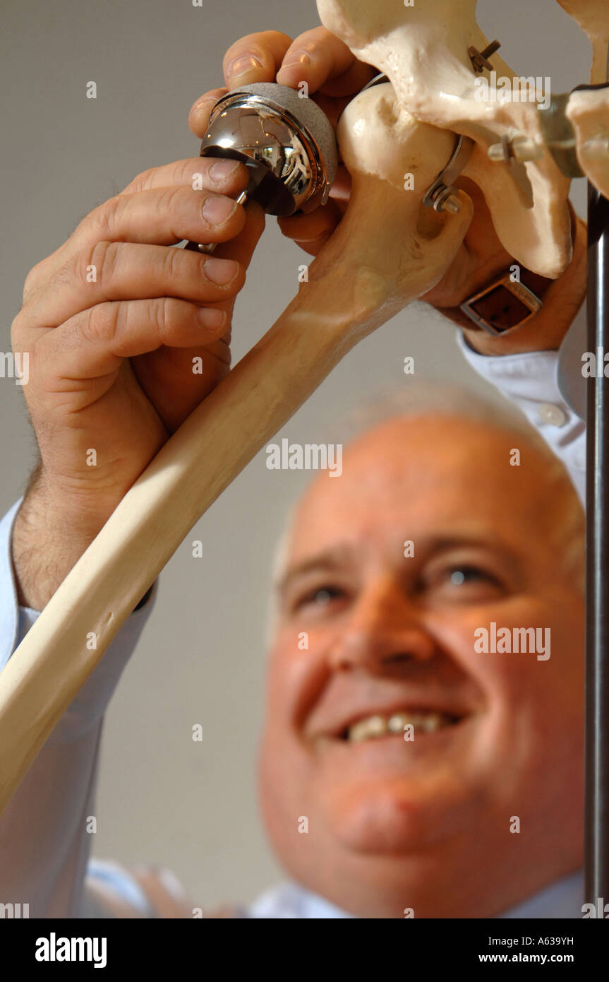 Una dimostrazione di un'ANCA sferico su un modello di scheletro REGNO UNITO Foto Stock