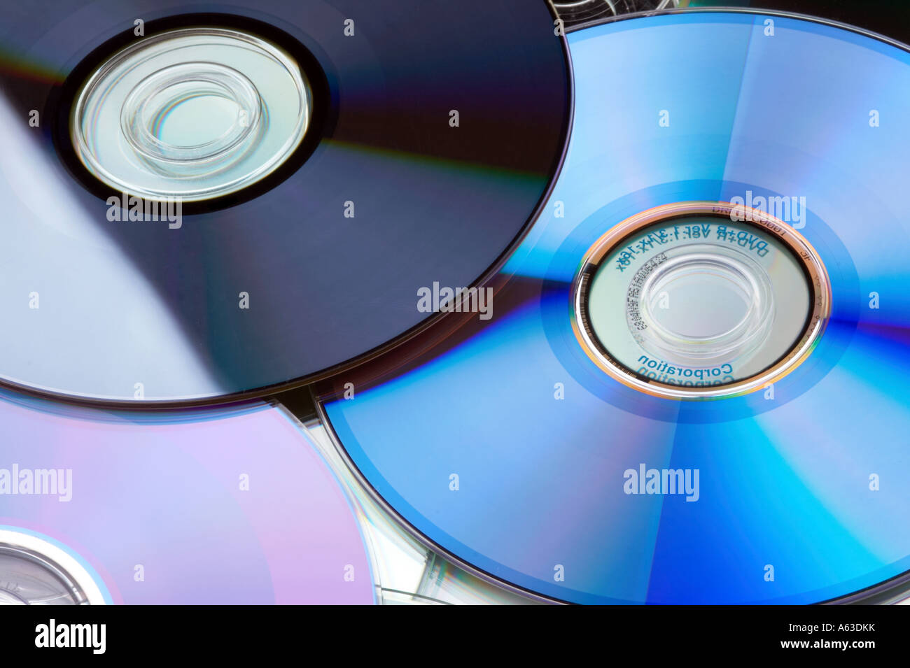 Molti multicolore di DVD / CD Foto Stock