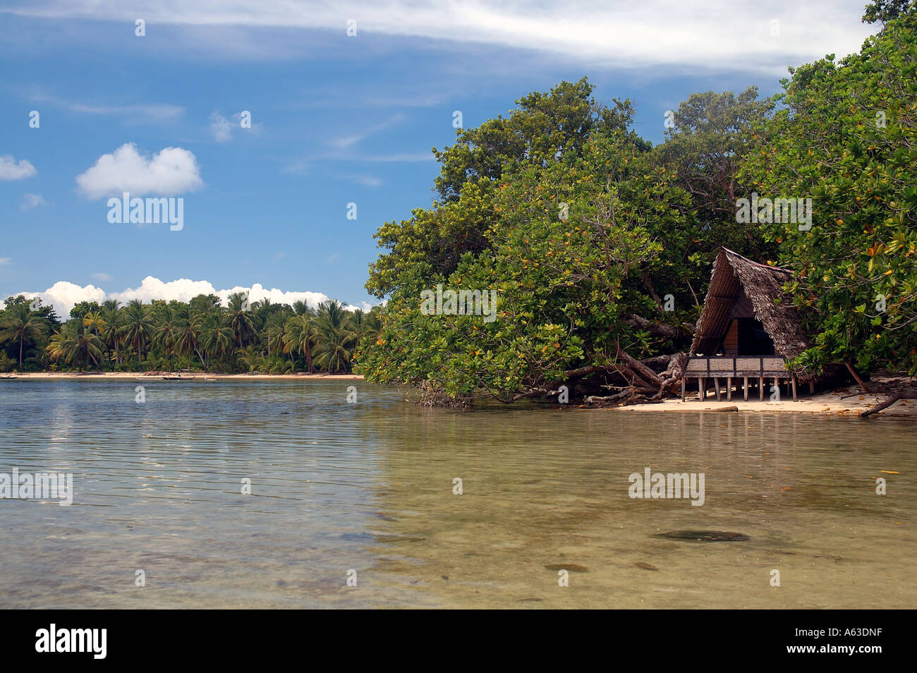 Beach Hut nel paradiso tropicale Foto Stock