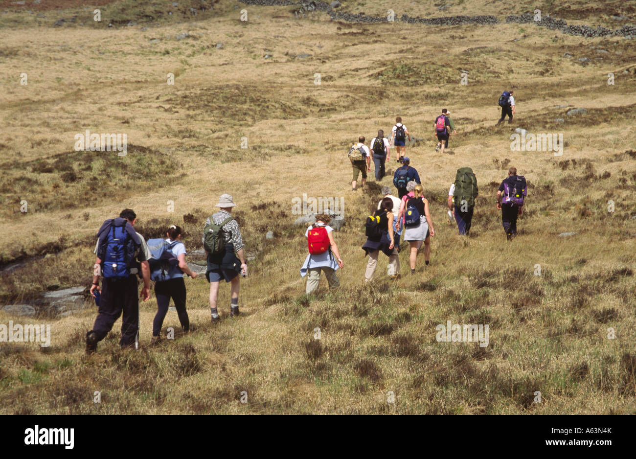 Newton Stewart festival del camminare a piedi dal foro di omicidio a Loch Enoch Galloway colline Scotland Regno Unito Foto Stock