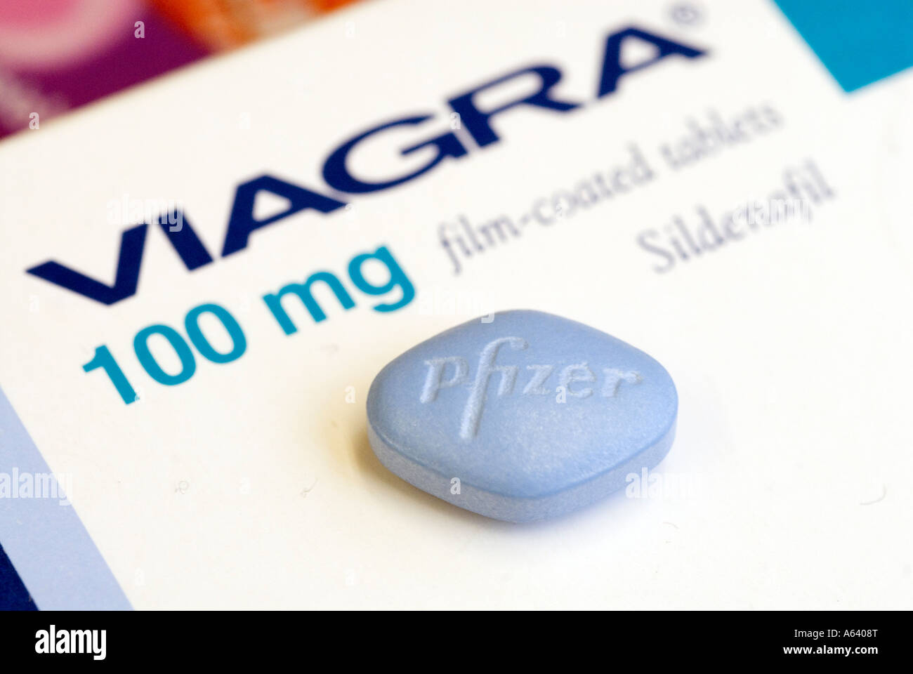 Close up di un Pfizer Viagra tablet Foto Stock