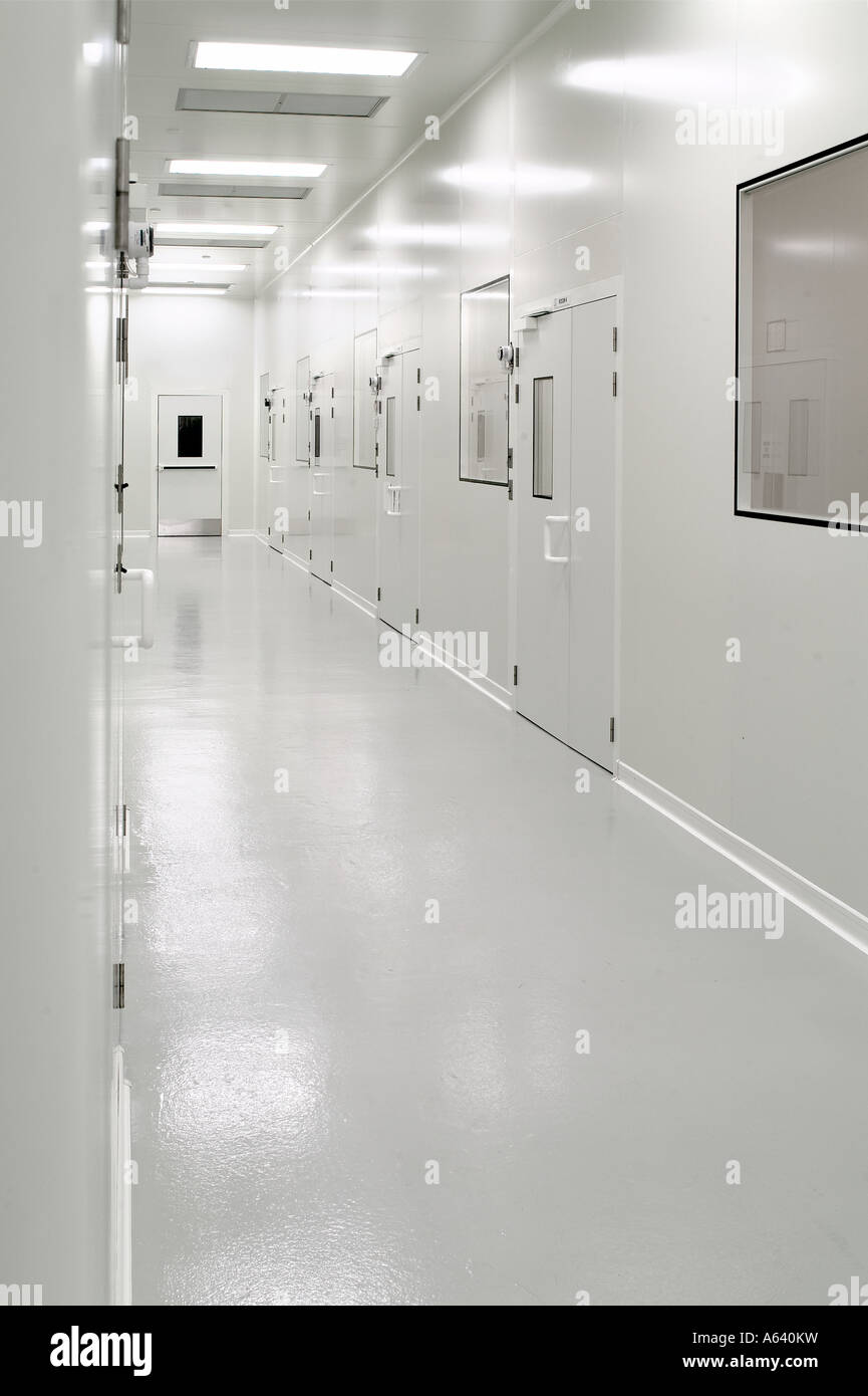 Biotecnologia Farmaceutica Sterile camera pulita in corridoio, Philadelphia, Stati Uniti d'America Foto Stock