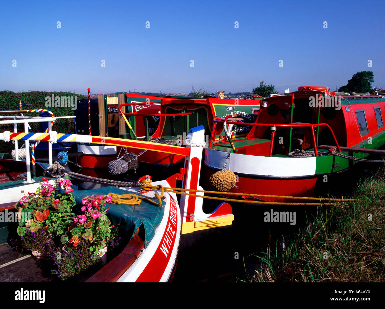 Chiatte sull'Aire e navigazione di Calder vicino a Wakefield West Yorkshire Foto Stock