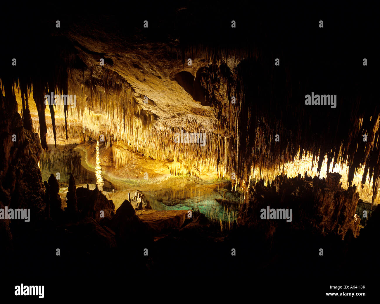 Grotta cuevas del drach isola di Maiorca Isole Baleari Spagna Foto Stock