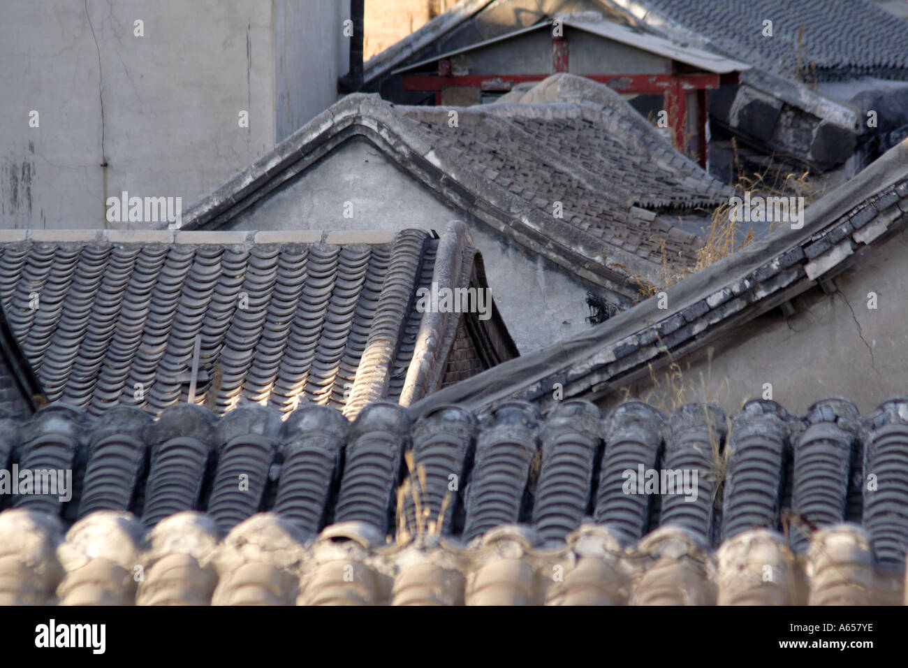 Hutong tetti, Pechino, Cina Foto Stock