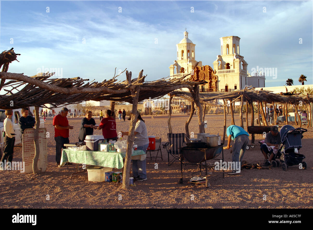 La missione di San Xavier del Bac Tucson in Arizona USA Foto Stock