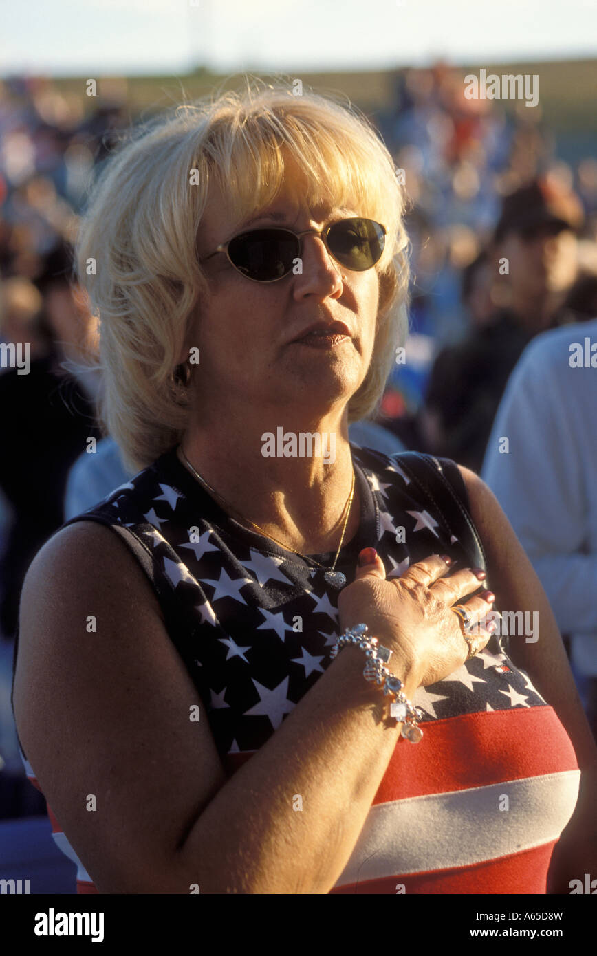 Rally patriottica su 9-11 Anniversario Foto Stock