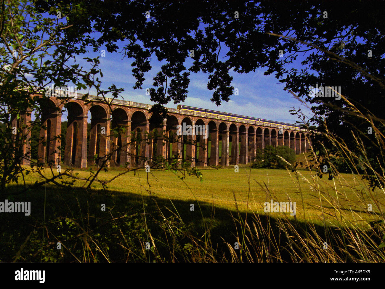 Un Thameslink Brighton a Bedford treno attraversando la valle Ouse viadotto vicino Balcombe Sussex Foto Stock