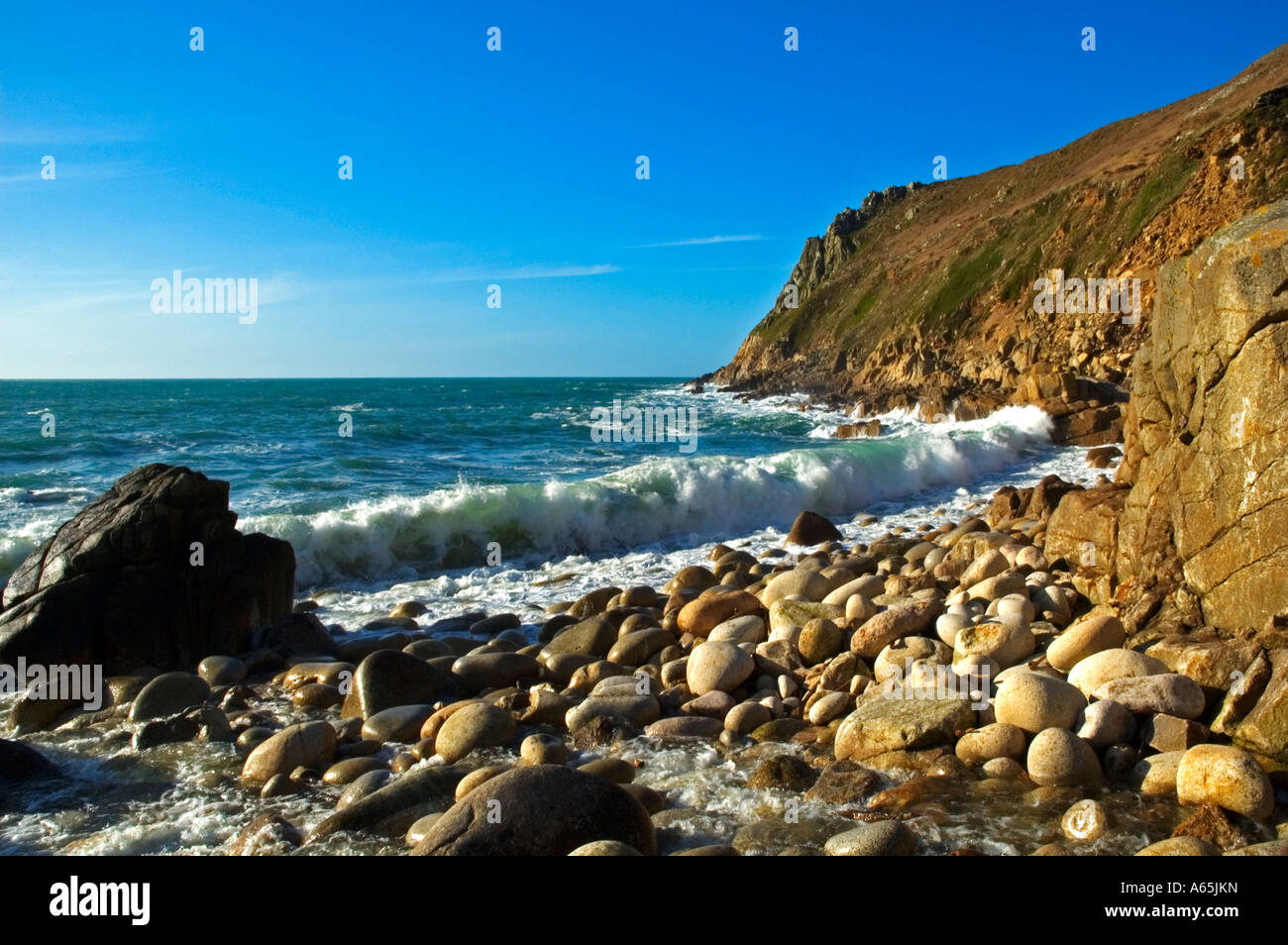 Porth nanven a culla cove vicino a st.just in West Cornwall,Inghilterra Foto Stock