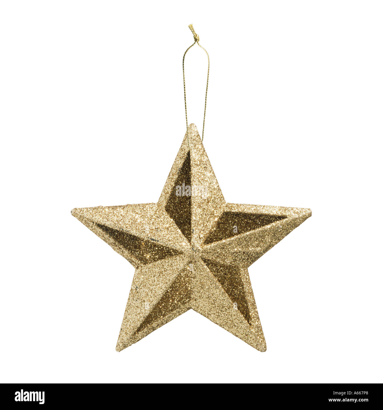 Una stella d'oro decorazione di Natale Foto Stock