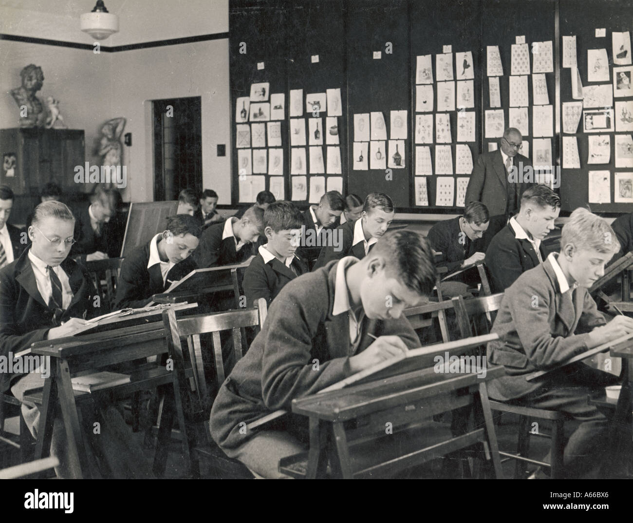 Scuola Classe d'arte Foto Stock