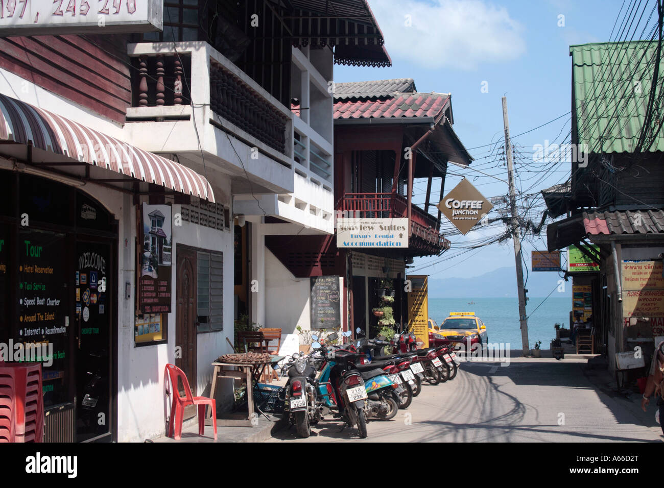 Vista di Bo Phut villaggio di pesca Foto Stock