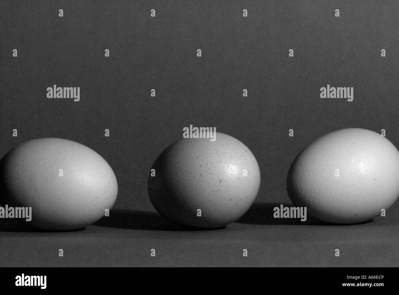 Tre uova Foto Stock