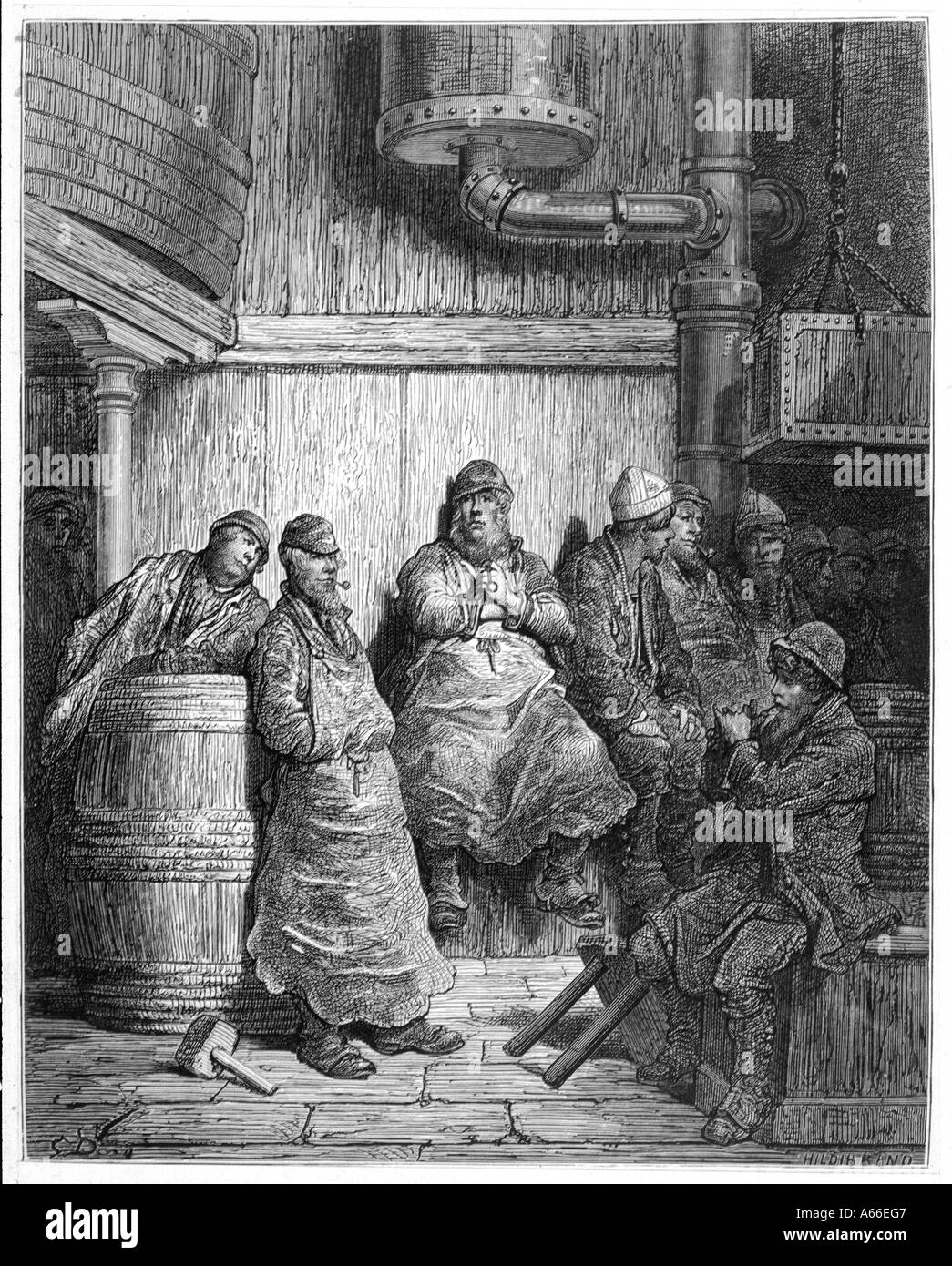 Londra operai Dore Foto Stock