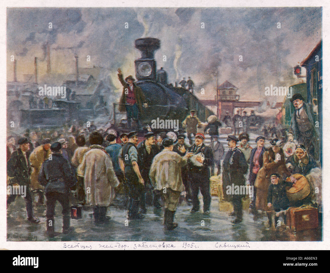 Sciopero ferroviario 1905 Foto Stock