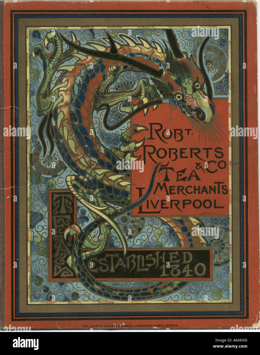 Pubblicità blotter 1887 per Robt. Roberts & Co., The Merchants, Liverpool Foto Stock