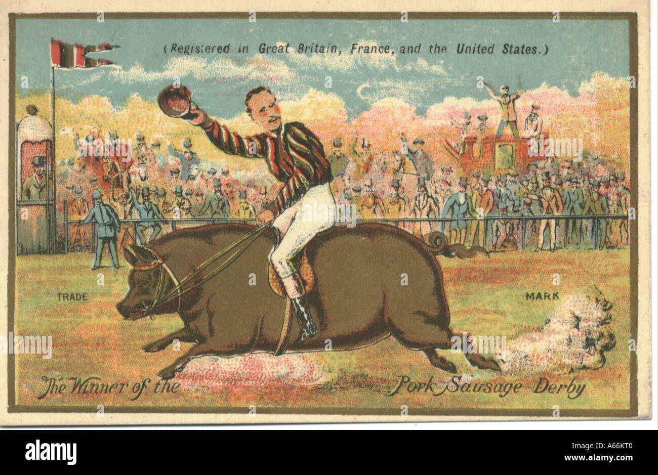 Scheda commerciale per William Harris salsicce di circa 1880 Foto Stock
