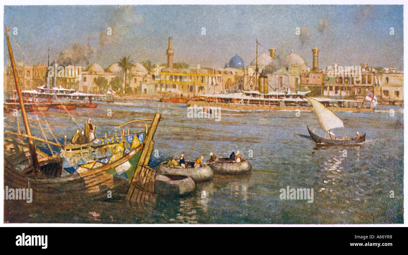 Baghdad River 1918 Foto Stock