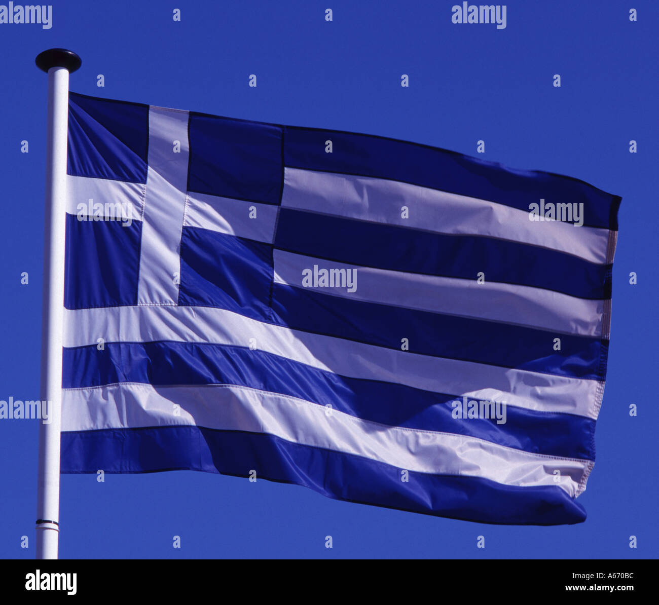 Bandiera Greca, Grecia Foto Stock