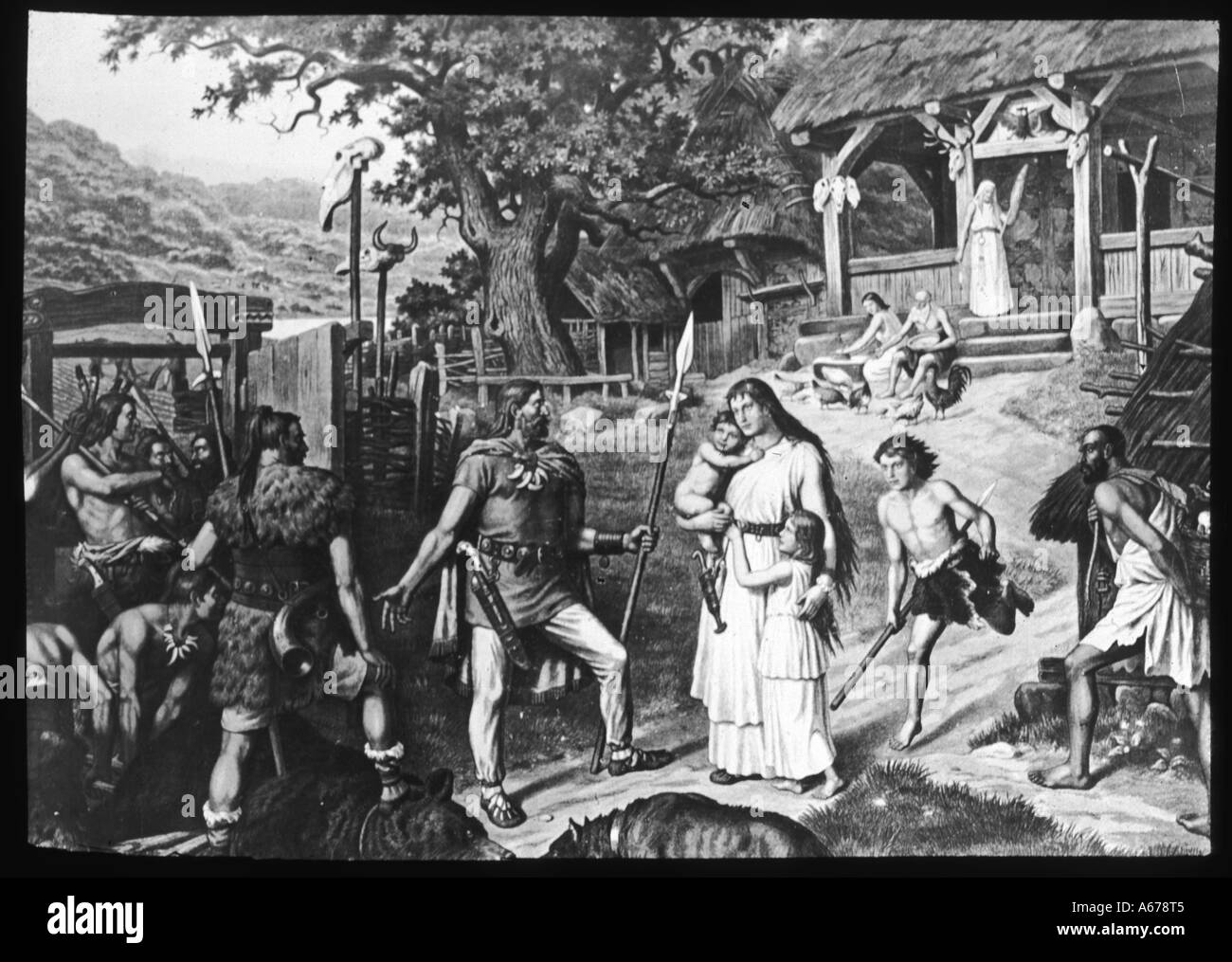 Homestead In Età del Ferro Foto Stock