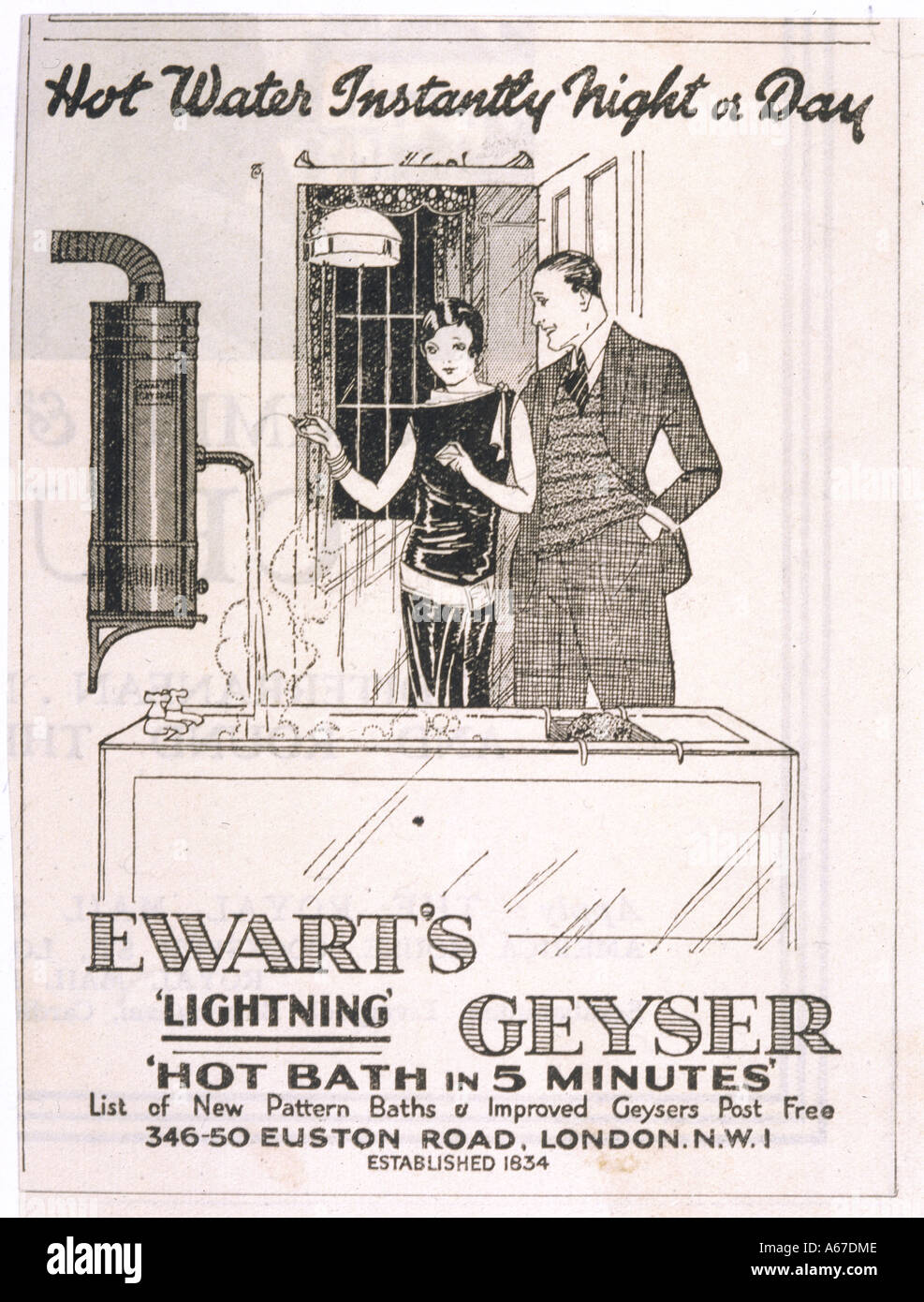 Ewarts Geyser 1929 Foto Stock