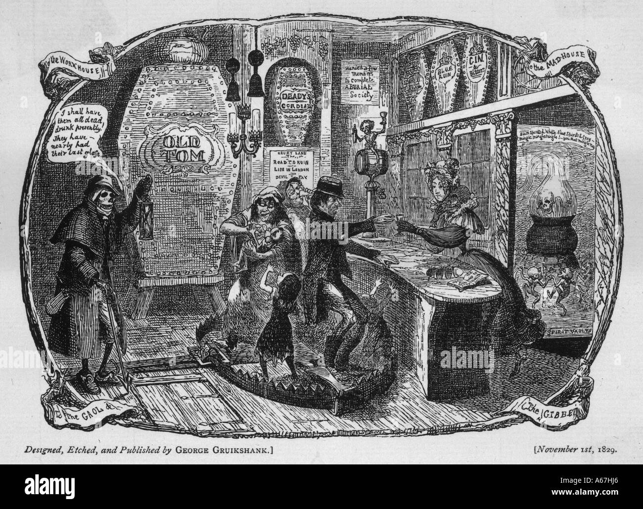 Cruikshank Gin Shop Foto Stock