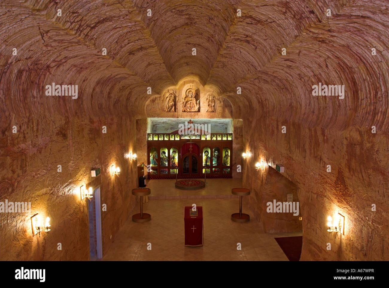 Serbo-ortodossa la chiesa sotterranea a Coober Pedy, South Australia, Australia Foto Stock