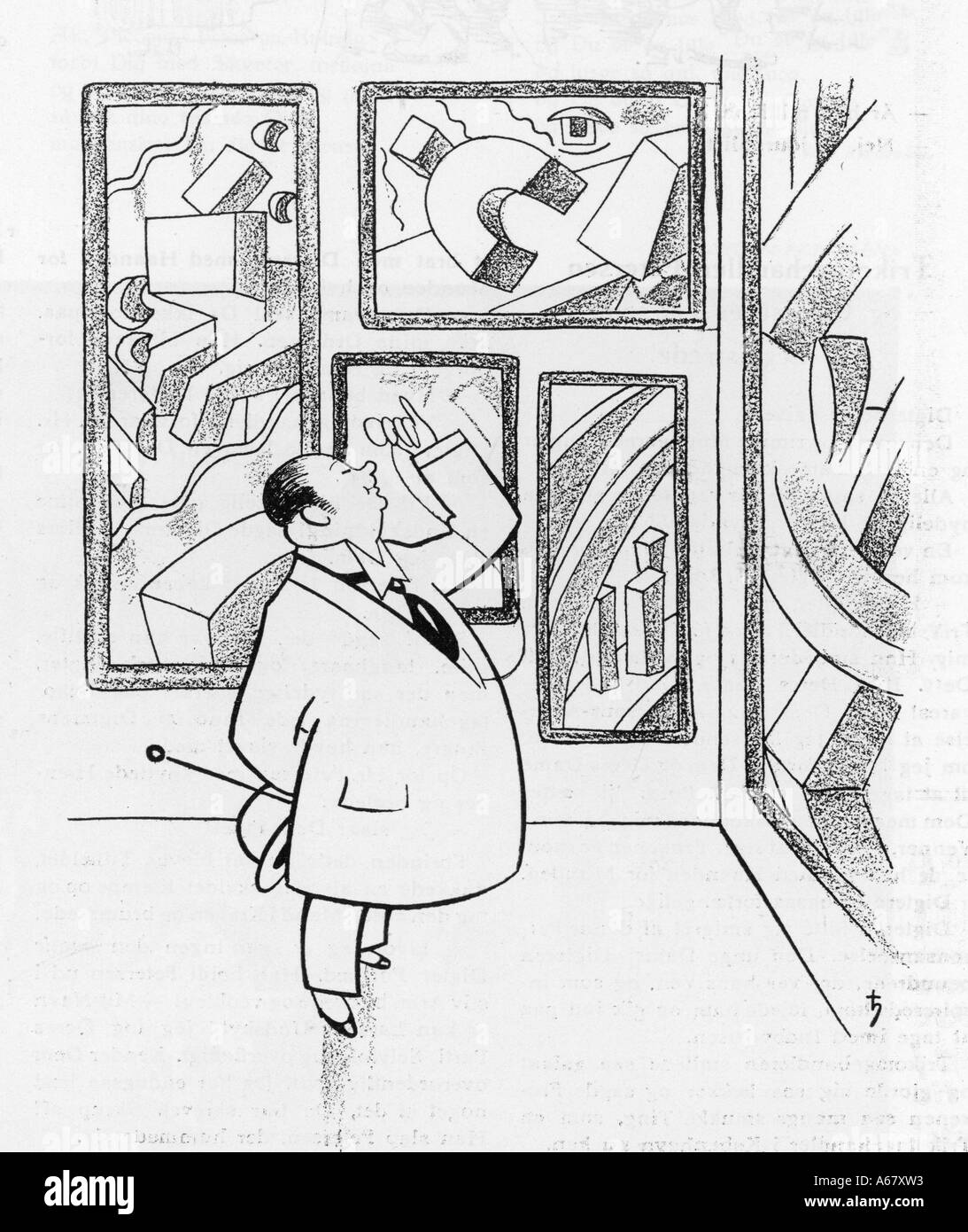 Guardando l'Arte Moderna Foto Stock