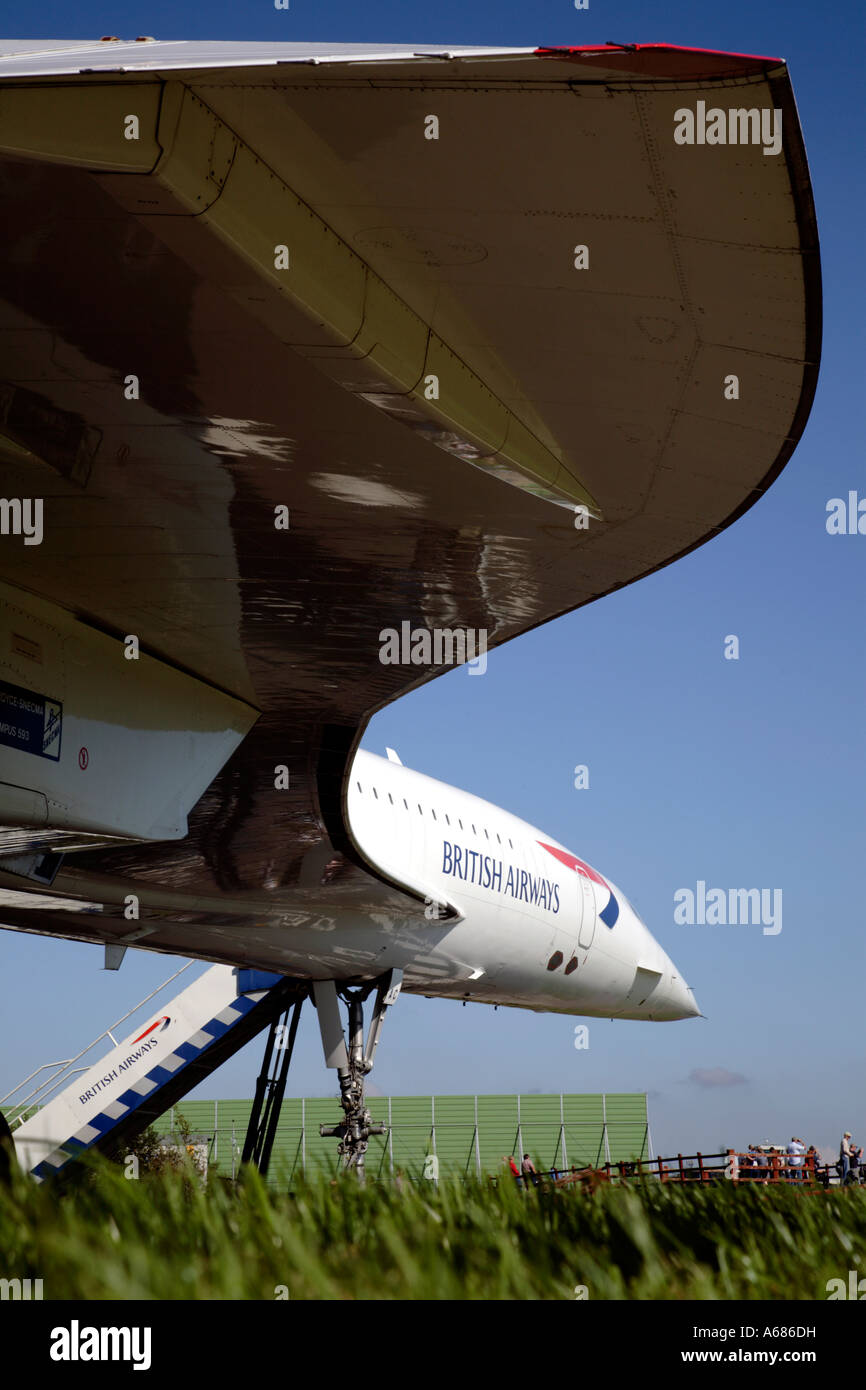 Aereo Concorde all'aeroporto di Manchester Foto Stock
