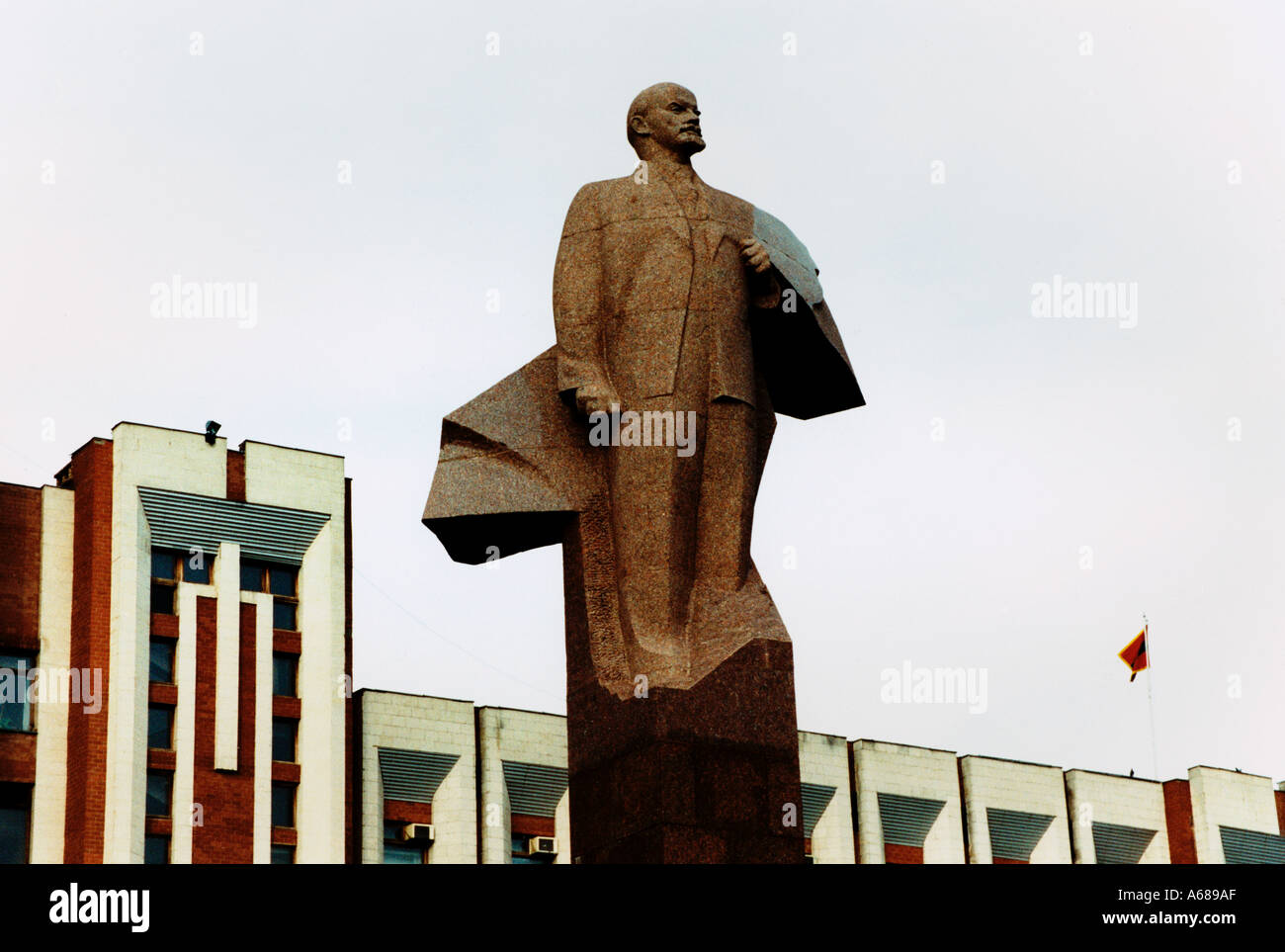 La Moldavia la statua di Lenin nella città di Tiraspol nella nuova Repubblica di Transnistrien Foto Stock