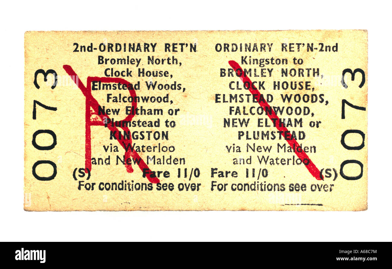 Biglietto del treno Foto Stock