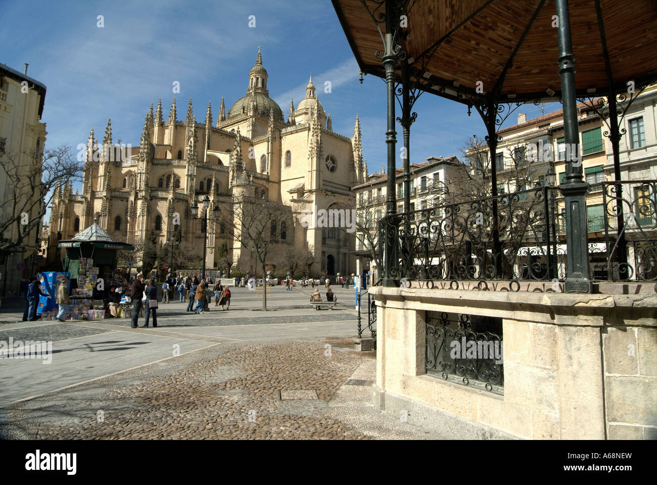 Plaza Mayor e la Cattedrale. Segovia. Spagna Foto Stock