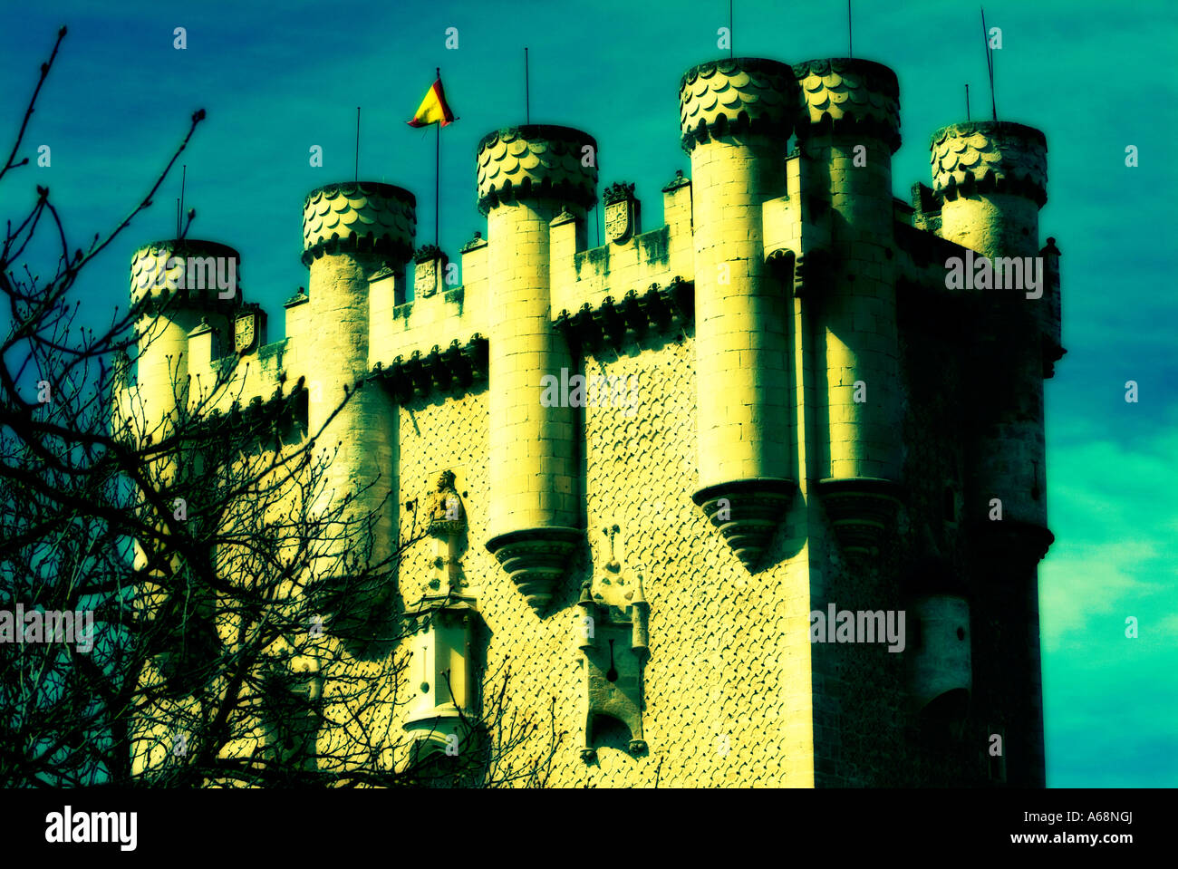 Donjon di Alcazar. Segovia. Spagna Foto Stock