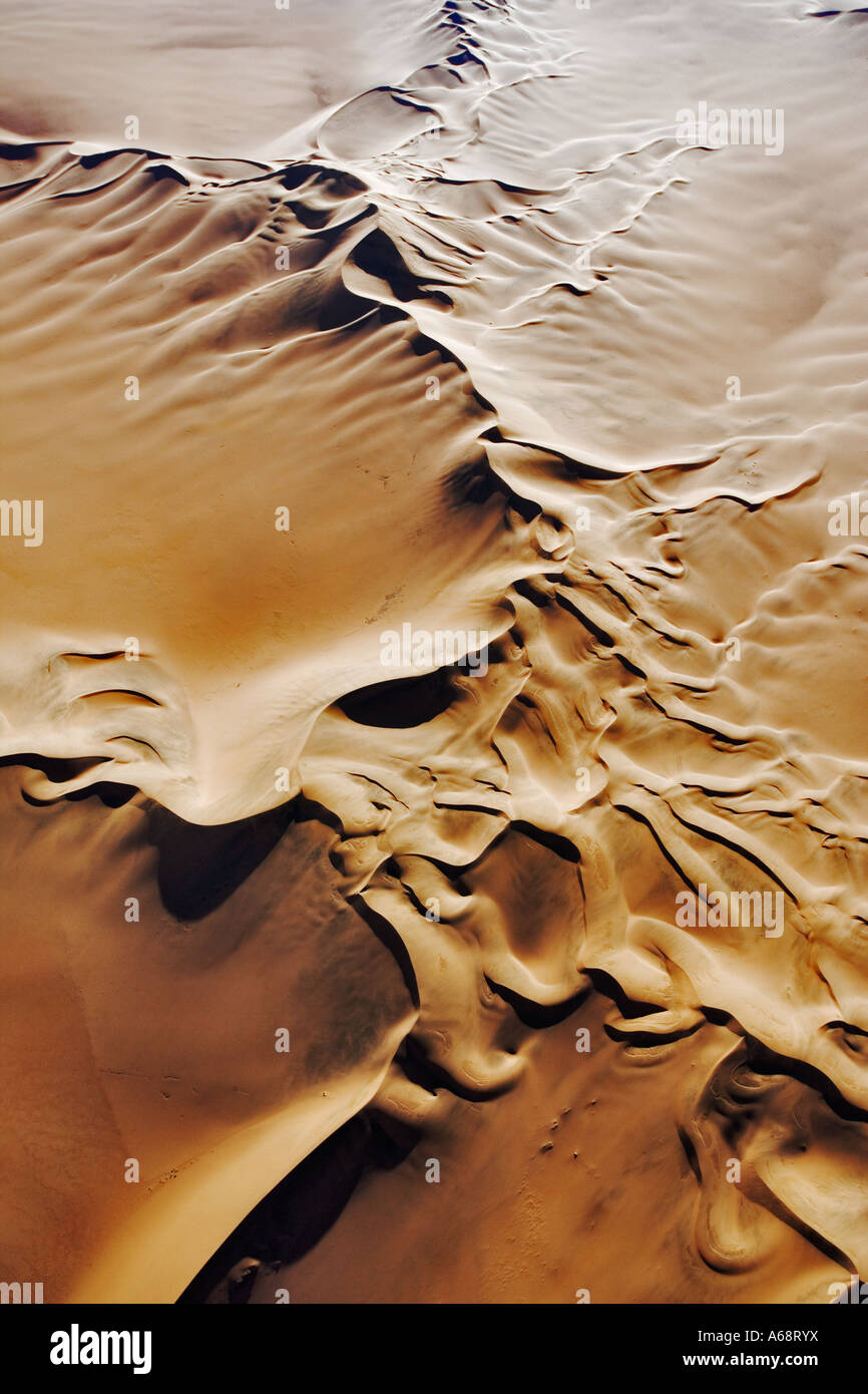 Vista aerea di dune di sabbia del deserto del Namib Namibia Foto Stock