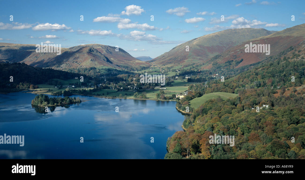 Vista su tutta Grasmere, Lake District, Cumbria, Inghilterra. Foto Stock